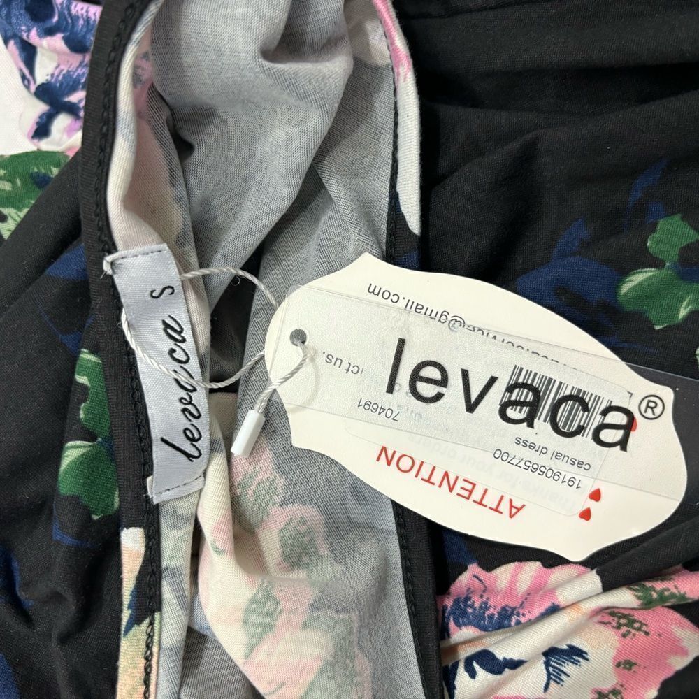 NWT Levaca Tango Dress Floral Pink Purple Flowers Belted - Picture 6 of 7